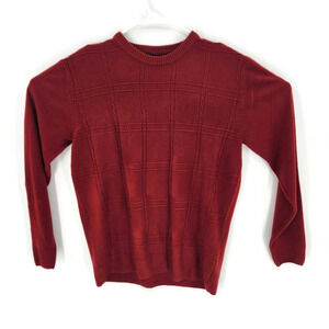 Tricots St. Raphael Mens Pullover Sweater Red Long Sleeve Crew Neck Ribbed L